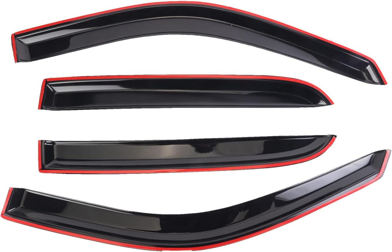 DYRDINSHOW 94109 Window Visor Rain Guard Tape-On for 2009-2018 Ram 1500, 2019-2023 Ram 1500 (Classic Body Only), 2010-2023 Ram 2500 & 3500 Mega/Crew Cab Vent Deflectors