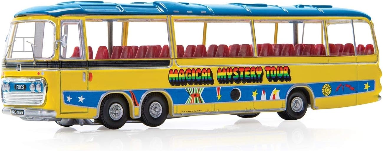 Corgi Diecast Model Cars - CC42419 The Beatles - Magical Mystery Tour Bus - 1:76 Pre-Built Model Vehicles Toy, Classic Metal Die Cast Collectible, Auto Toys Models for Adults - Yellow