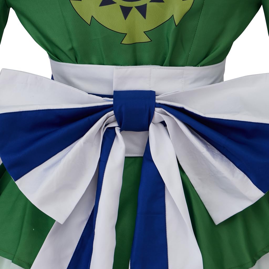 iSHOWcos Anime Green Kimono Costume Dress Female Lolita Outfits Halloween Suit with Belt