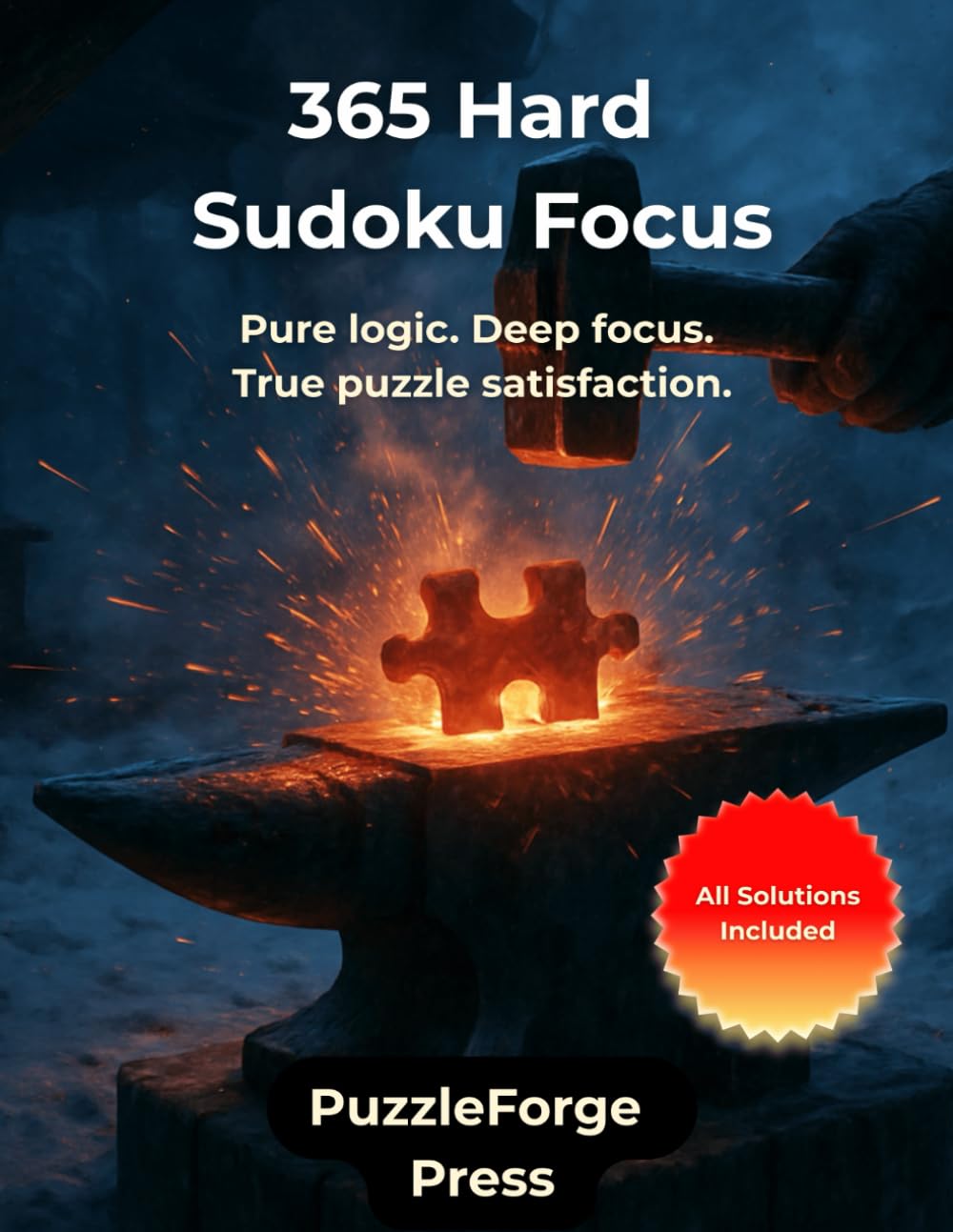 365 Hard Sudoku Focus: 365 Hard Sudoku – Puzzle Book for Focus & Concentration – 2 Sudokus per Page – Large Format 8.5x11 – Solutions Included – Daily ... Forge Series – Advanced Puzzle Challenge)
