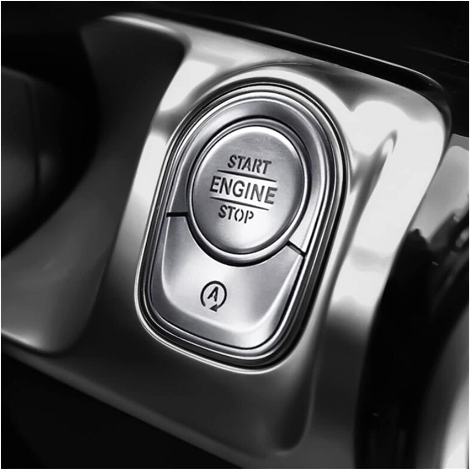 AANAN Car Styling Compatible with A Class W177 GLE W167 GLB Interior Auto Start Stop Engine Push Switch Buttons Cover Stickers Trim(Silver)