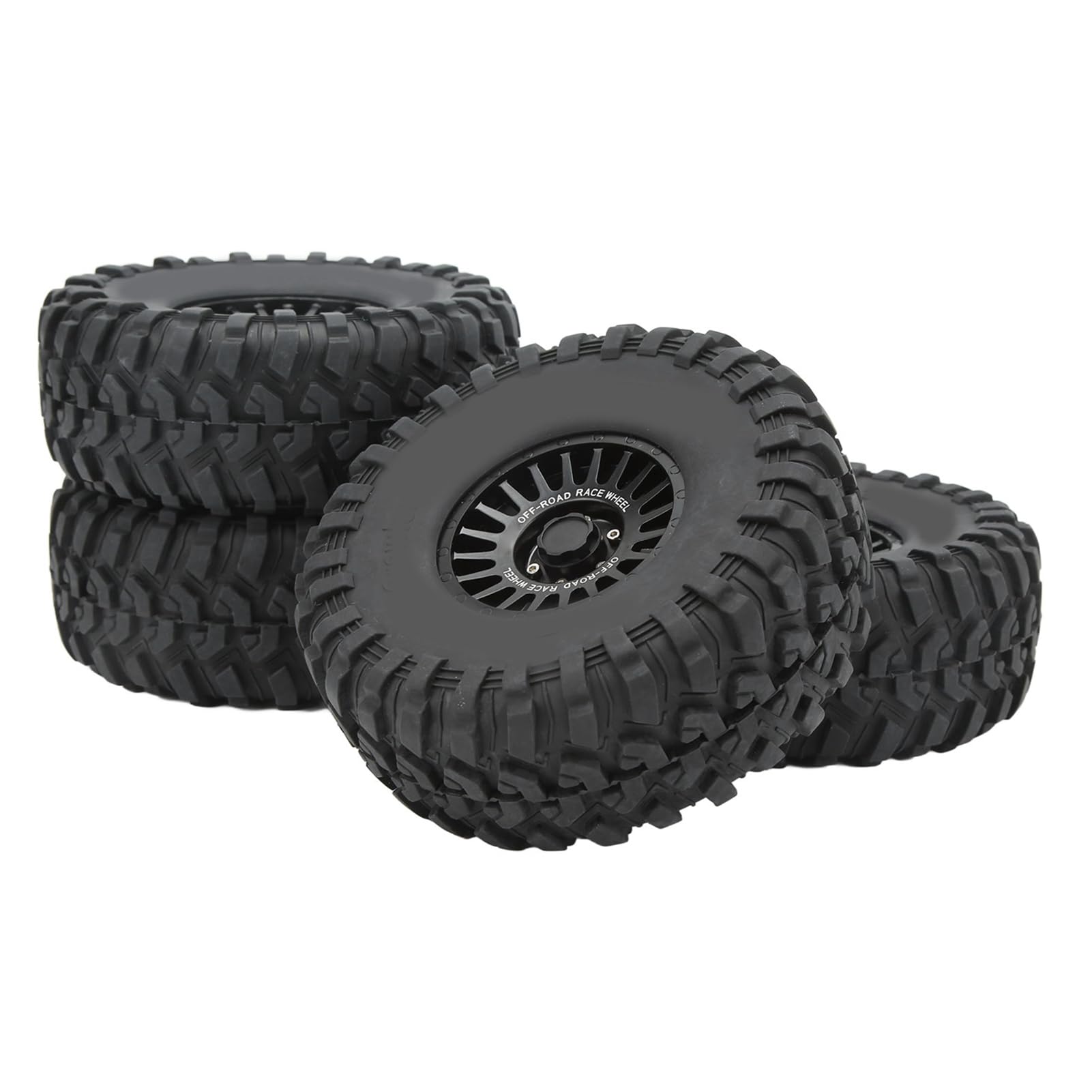 4 szt. Koło gąsienicowe samochodu RC Zestaw gumowych opon Stop aluminium Metalowa piasta Akcesoria 2,2 cala Antypoślizgowe mocne wsparcie drogowe dla Axial SCX10 RR10 Wraith
