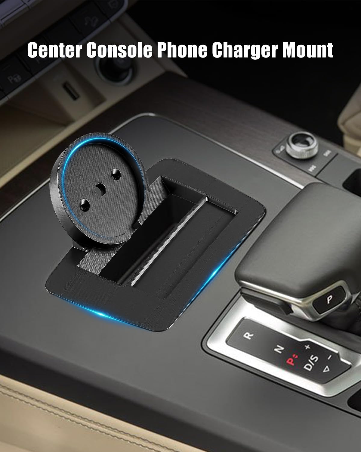 Center Console Charger Mount Fits for MagSafe Compatible with Audi B9.5 Q5 SQ5, Custom Fit Phone Holder & Cradle (Charger Not Included) - Image 2