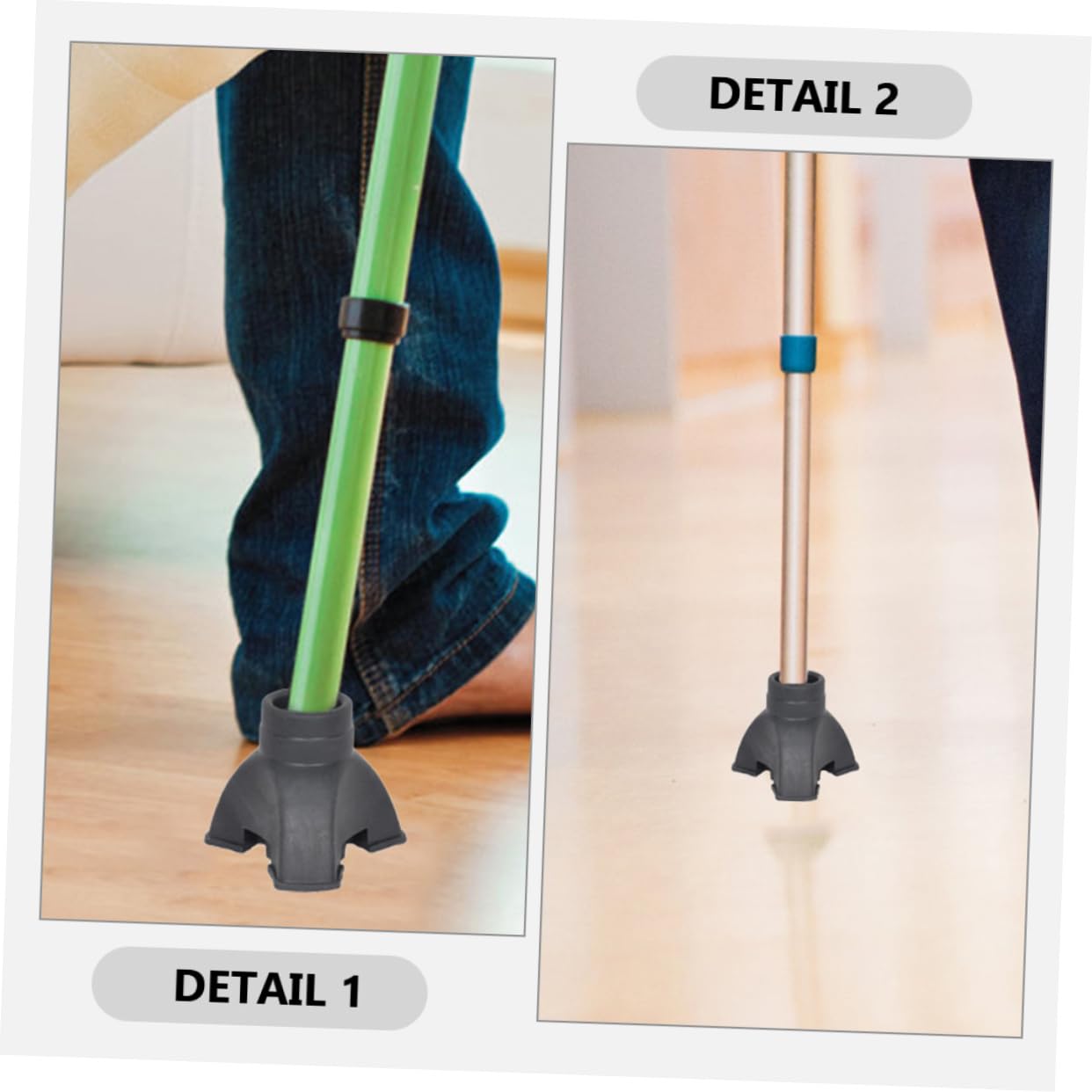 Beaupretty 5 Ensembles Béquilles Poignées Cannes pour Marcher Antidérapant Tapis Patins Antidérapants Pointes De Canne Couvre-Pieds pour Bâtons De Trekking Caoutchouc Black 2 Pièces * 5