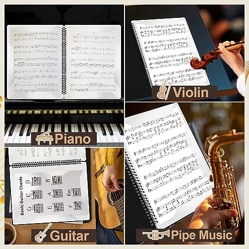 A4 Notenmappem, Music Sheet Chormappe 40 Seiten Notenordner, Wasserdicht Kunststoff Music Folder Notenmappe für Notenblätter für Notenblätter Klavier Gitarre Violine (Schwarz)
