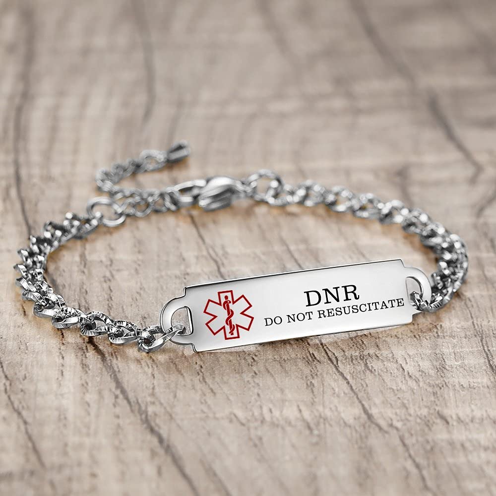 Medical Alert Bracelet For Women Adjustable Personalized