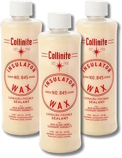 Collinite 845 Insulator Wax - Carnauba+Polymer Sealant, High Gloss, Durable Beading & Long-Lasting Paint Protection for Cars, Boats, Trucks, RVs, Motorcycles (16 fl oz) Pack of 3