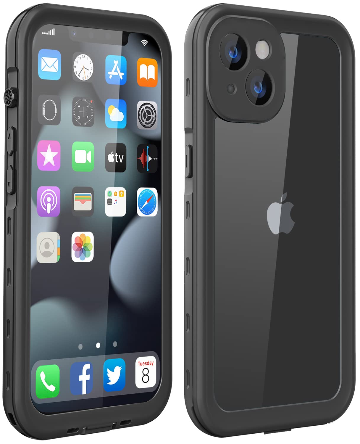 LOVE BEIDI Design for iPhone 13 Waterproof Case 6.1'', Shockproof Dustproof Full Body Phone Case Cover for iPhone 13 Case with Screen Protector (Black)