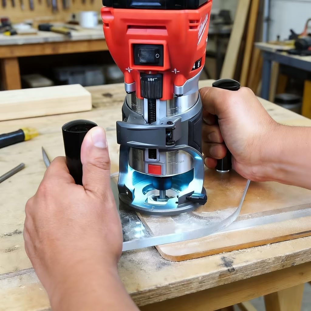6" x 10" Dual Grip Router Base Plate for 2723-20, Compatible with M18 FUEL Compact Router, Clear Acrylic, Enhanced Control & Stability