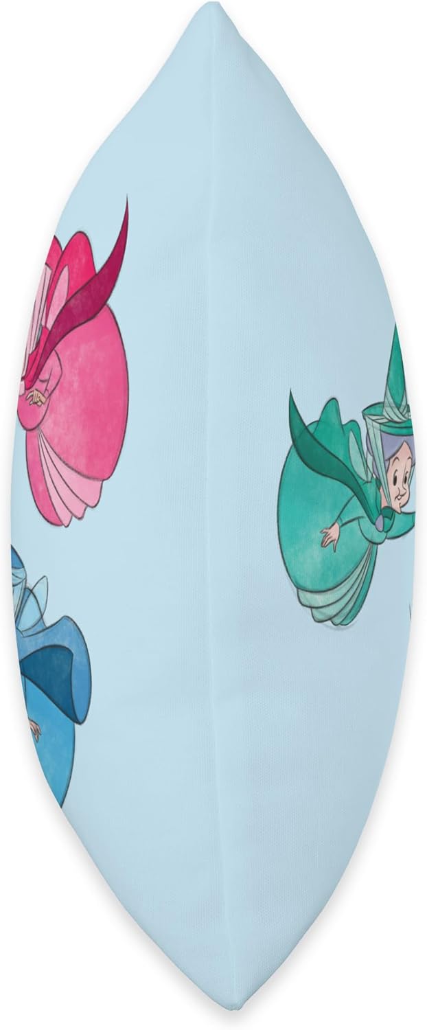 Disney Sleeping Beauty Good Fairies Flora Fauna Merryweather Throw Pillow