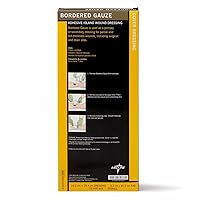 Vista 4 de Medline Gasa con bordes, apósito adhesivo para heridas de isla de 4" x 10", estéril, 15