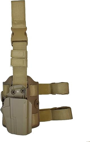 JFFCESTORE - Plataforma para airsoft con pierna y funda para diestros táctica, soporte en el muslo, plataforma con cinturón ajustable y correas para