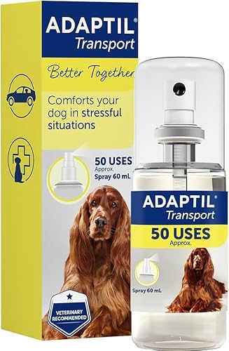 ADAPTIL Calm Transport Spray, helps dog cope with travelling and other stress/anxiety related short term challenges - 60ml