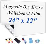 Self-Adhesive Magnetic Dry Erase Whiteboard Sticker, 94" x 47"（240x120 cm） | Peel and Stick Magnetic White Board Wall Decal, Includes Marker, Eraser & Magnets for Home, Office & Classroom