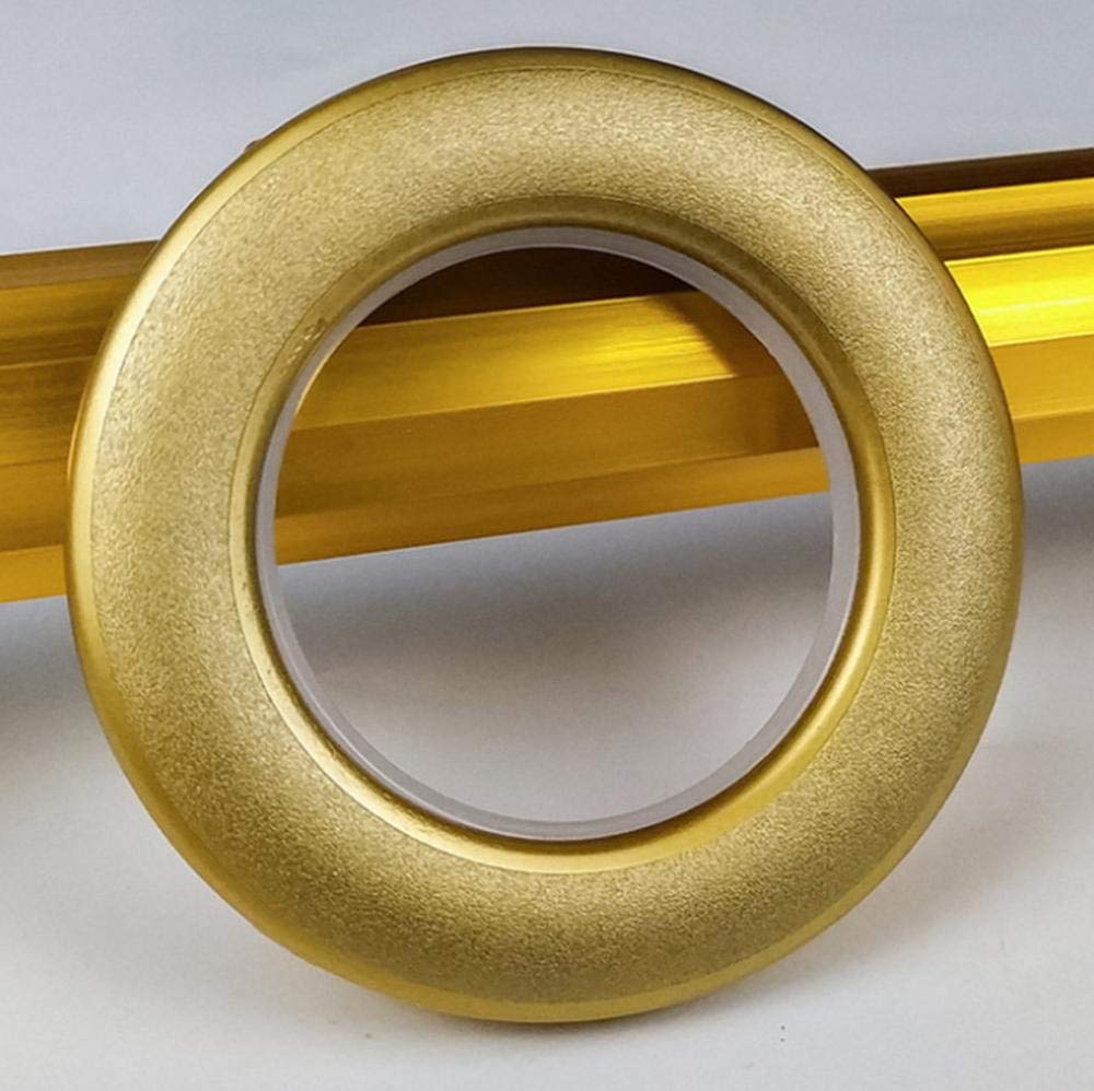 Paquete de 50 anillos de ojales de cortina Anillo romano de bajo ruido a nanoescala, para cortina de ventana, cortina de ducha, cortinas de puerta de vestuario, 43 mm-plata brillante (oro brillante) (