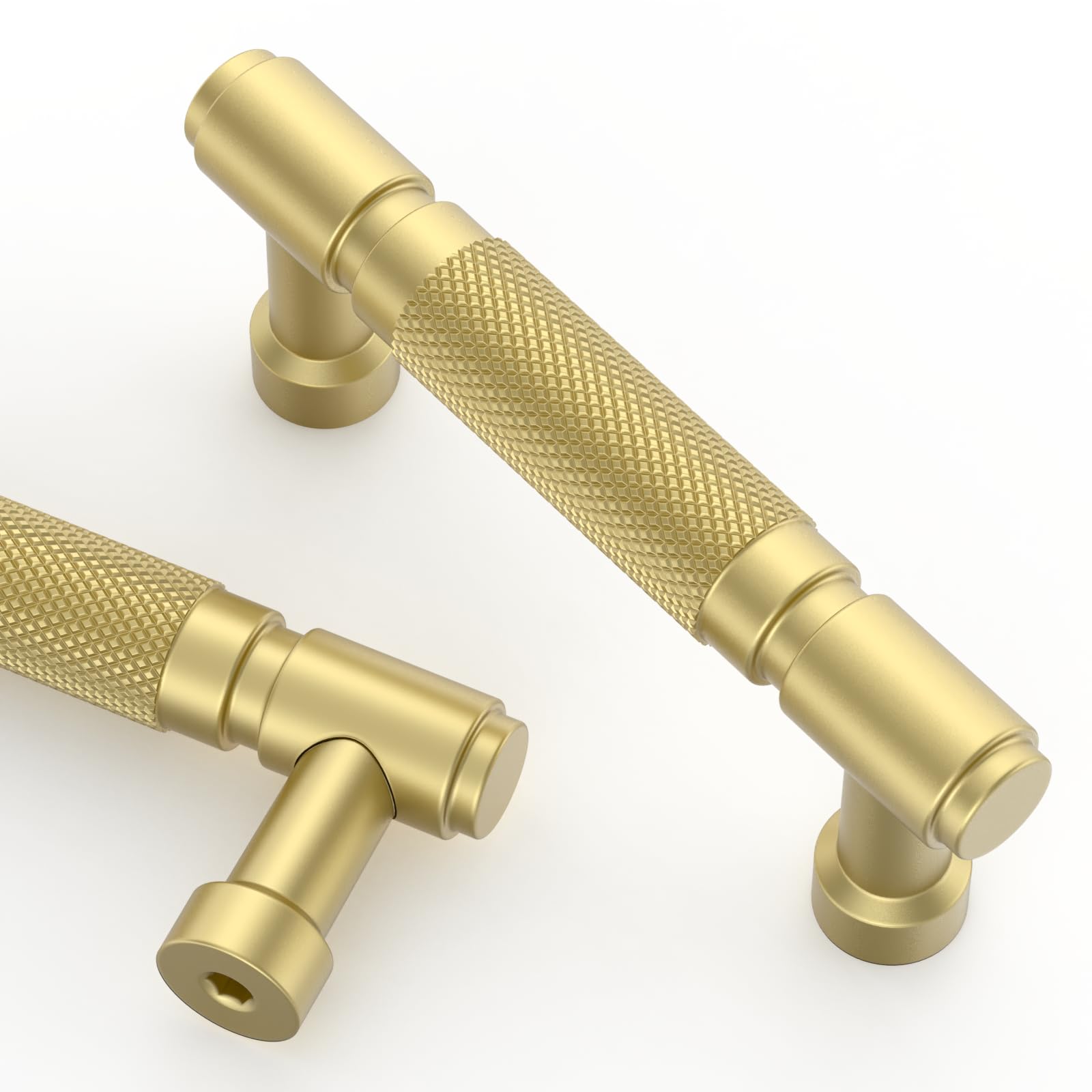 Asidrama 10 Pack 5 Inch(128mm) Brushed Satin Nickel Cabinet Pulls Knurled Kitchen Cabinet Handles, Cabinet Pulls Kitchen Cabinet Hardware for Cupboard Drawer Pulls — Amazon image 12