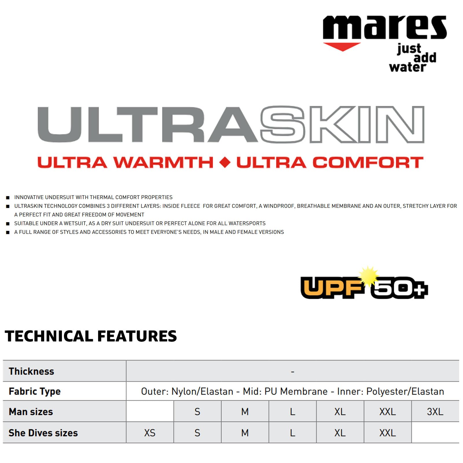 Mares Unisex Ultraskin Steamer Man Wetsuit (Pack of 1)