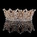 FUMUD Bridal Jewelry Baroque Tiara Crown Women Vintage Headband Rhinestone Crystal Crown (Roes gold)