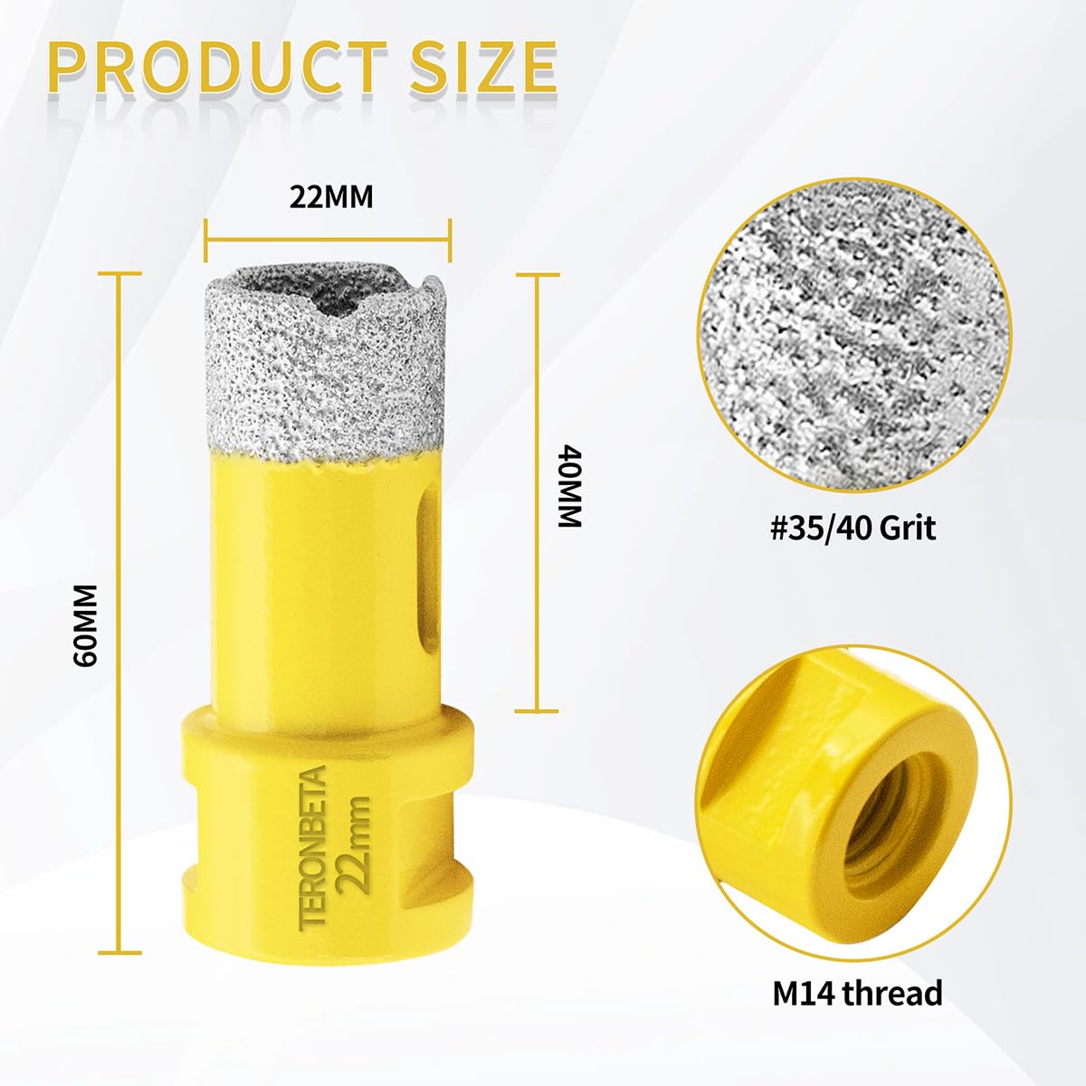 Teronbeta Diamond Core Drill Bit 22mm - Image 2