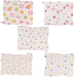 Hohopeti Babadores Para Bebês 5 Peças Para Bebês Para Bebês Toalhas De Bebê Toalhas De Musselina Panos Para Arrotar Toalha Infantil Toalha De Saliva Lenço De Babadores Recém-nascidos