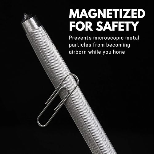 Miniatura 6 de Acero de afilado profesional de 10 pulgadas, magnetizado para mayor seguridad, sin óxido, sin plástico barato. El afilador de cuchillos Noble's