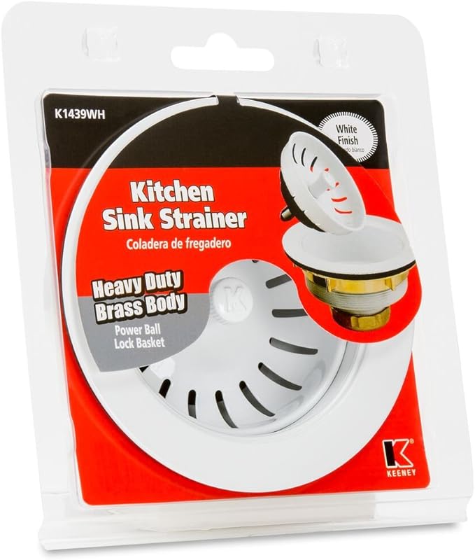 Colador de Fregadero Keeney K1439WH de Latón Fundido Blanco miniatura 2