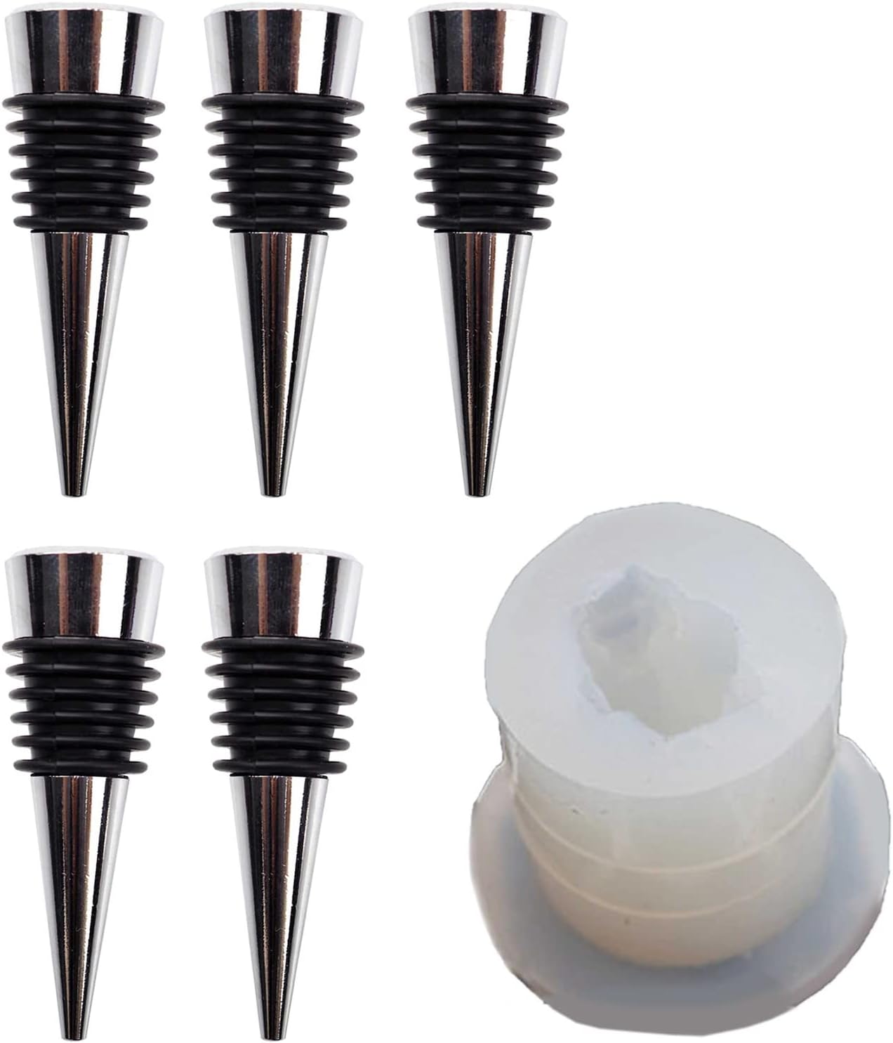 Crystals Shape Silicone Molds Resin Epoxy Stone Molds Wine Bottle Stoppers for Resin Casting Making Wine Stoppers