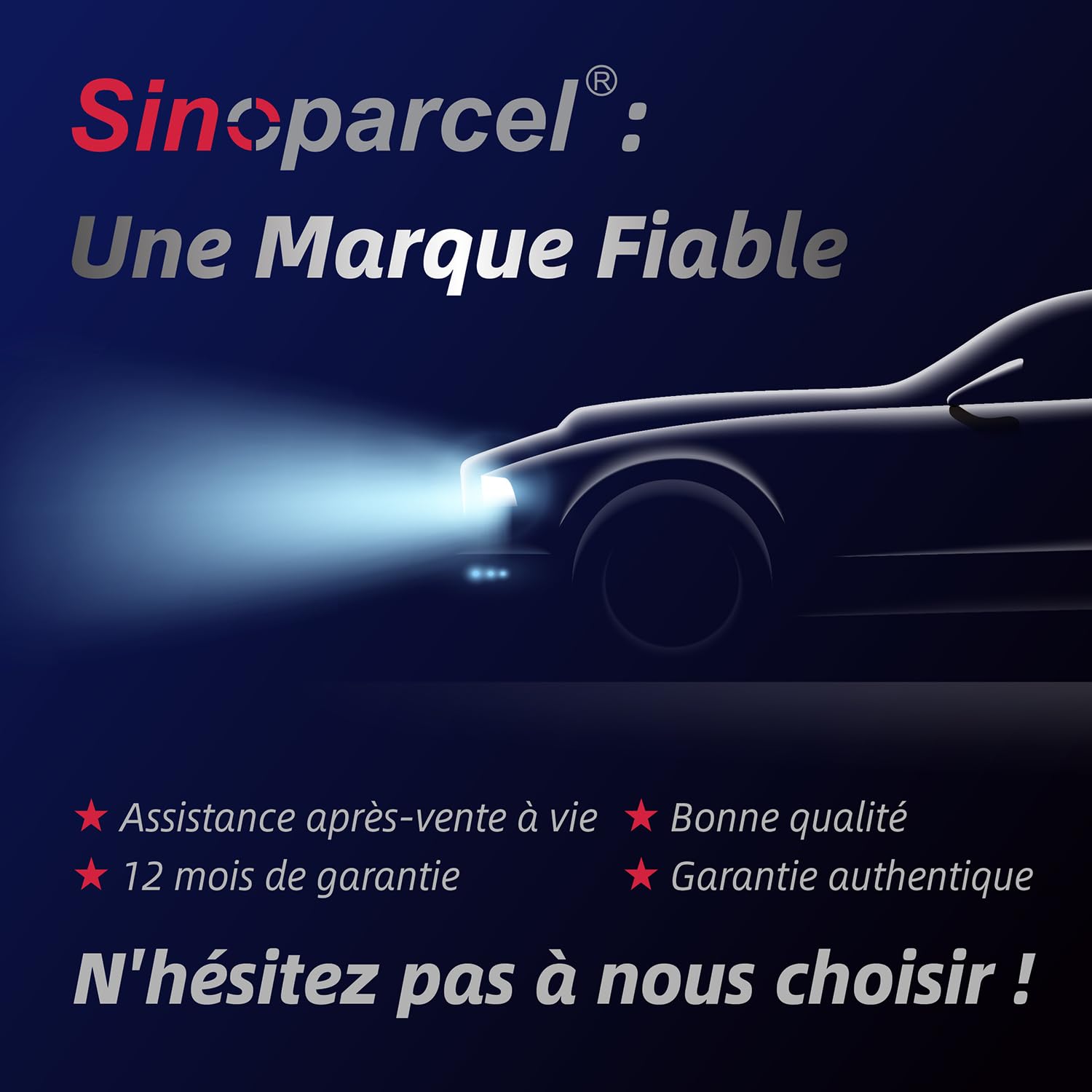 Sinoparcel 2025 Renforcée H7 LED Ampoule de Phare, Lampe Ventilée Anti