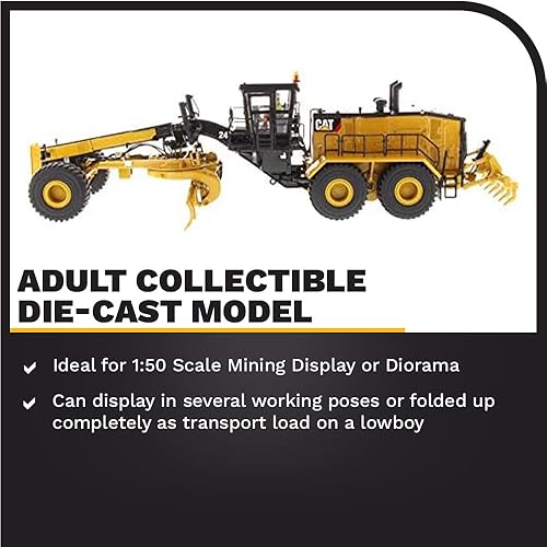 Miniatura 3 de Diecast Masters Motoniveladora Caterpillar 24 Escala 1:50 | Camiones Cat Series High Line y equipos de construcción | Modelo 85552