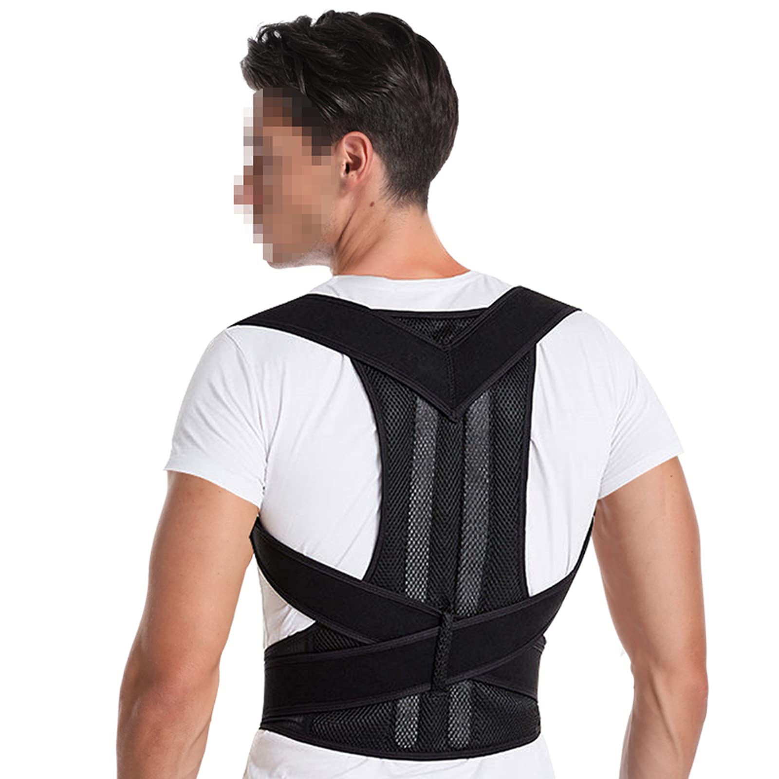 Corrector de Postura para Espalda para Mujeres y Hombres, Hilo de Red, Alivio del Dolor de Espalda Transpirable, Soporte Ajustable y Totalmente para la Cintura, Mejora y Soporte Lumbar, XL