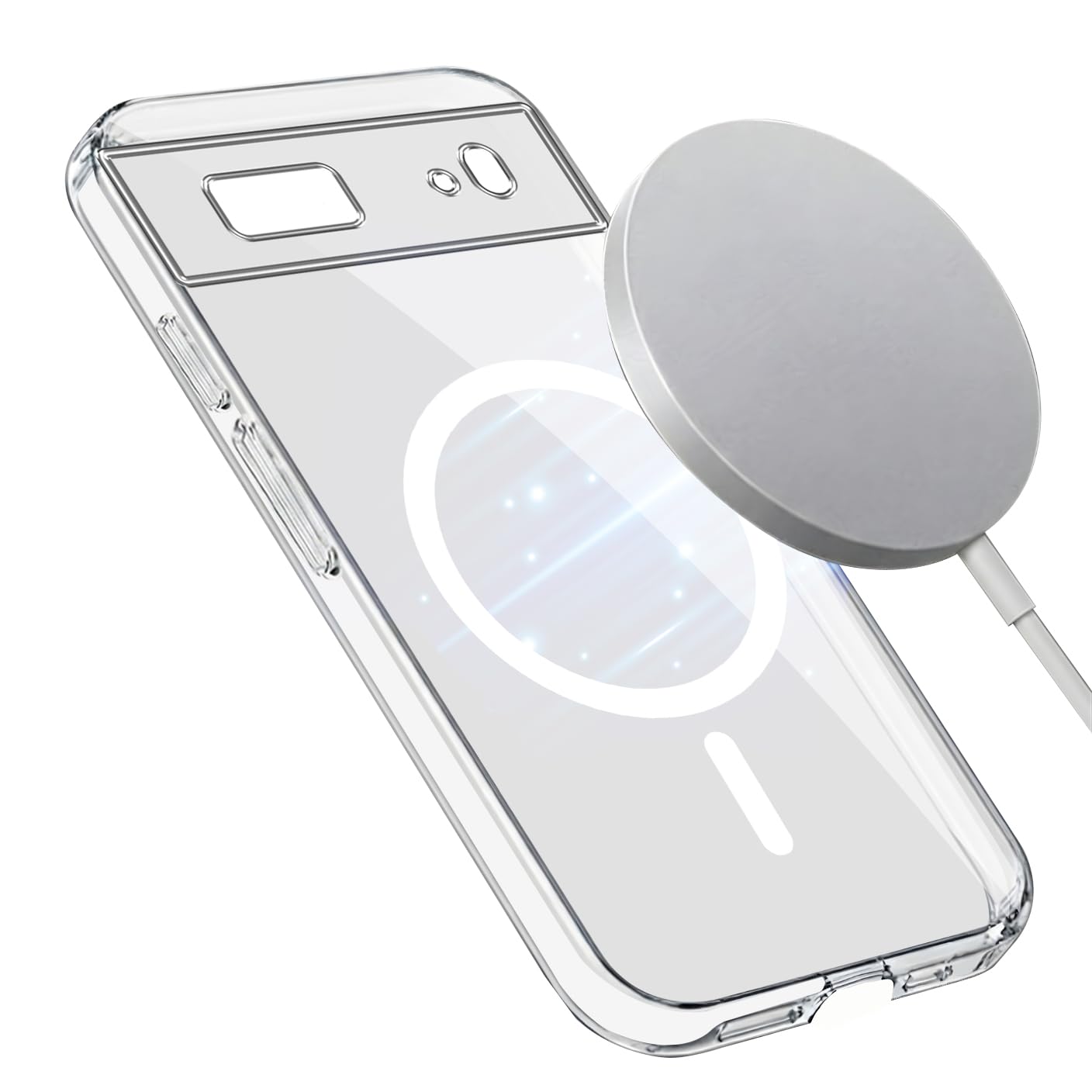 Jkobi Lifetime Anti-Yellow MagSafe Compatible Clear Back Cover Case for Google Pixel 6 (Sleek Hard Crystal | Shockproof and Camera Protection)