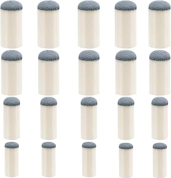20pcs Slip On Pool Cue Tips, 4 Sizes Pool Queue Stick Tips Replacement Kit, Billiard Cue Sticks Tips Pool Cue Repair Kit Pool Table Accessories 9mm/ 10mm/ 12mm/ 13mm, Each Size 5pcs