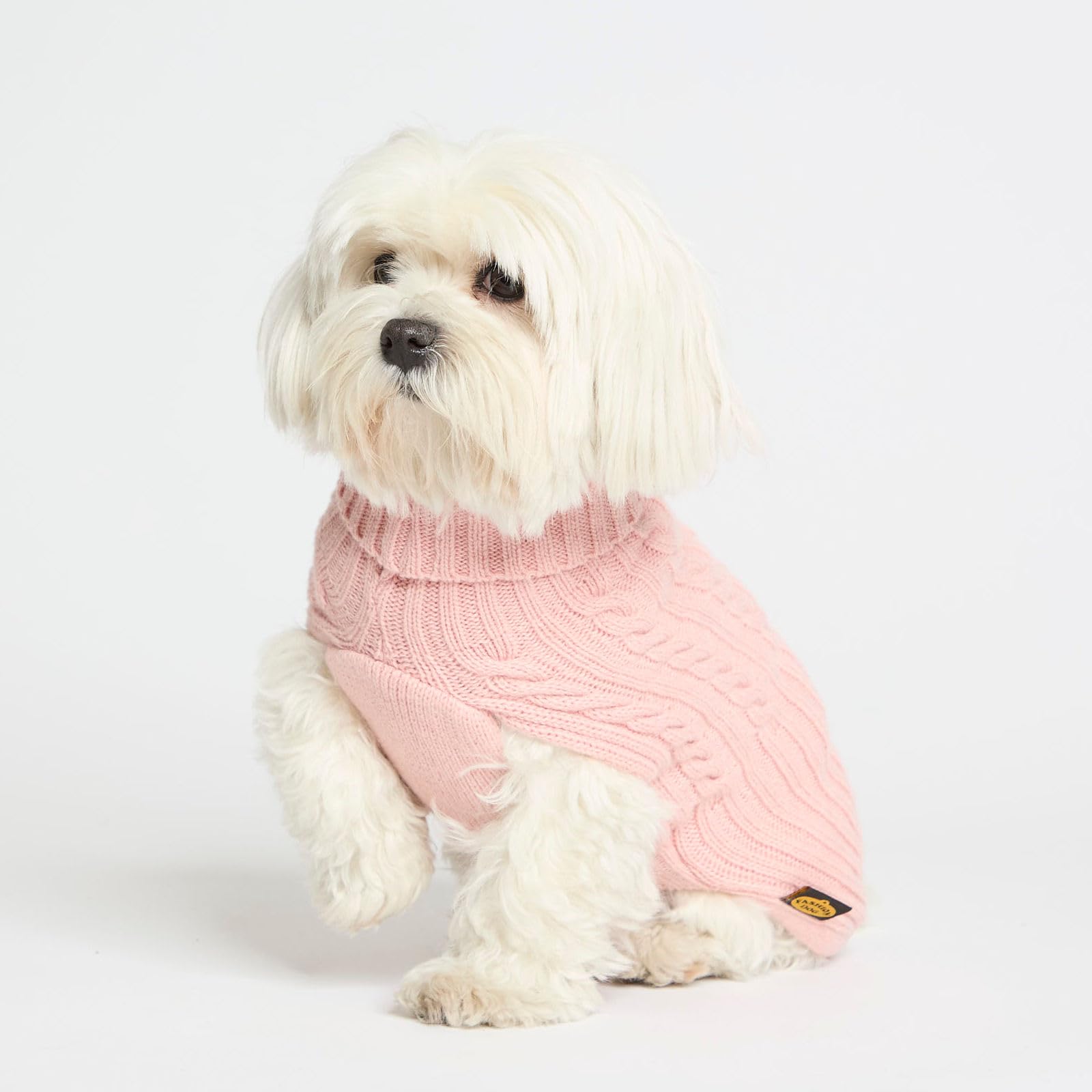 Fashion Dog Hundepullover aus Kaschmirwollmischung - rosa (47 cm) - Pullover für Hunde im klassischen Zopfmuster