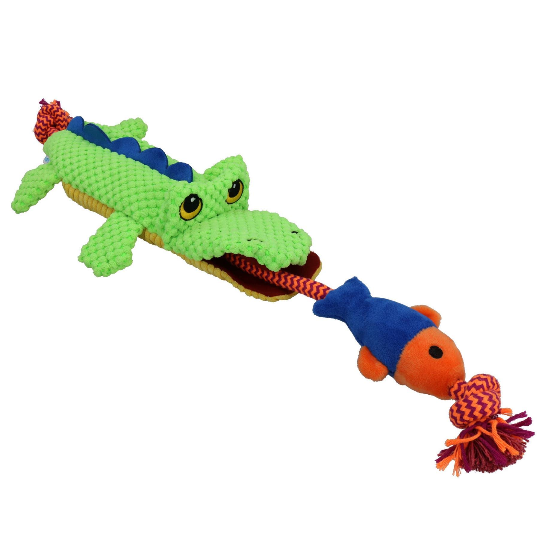 AB Tools Plush Rope Cordy Catchers Croc Dog Play Toy With Squeak Pet Dog Puppy Gift