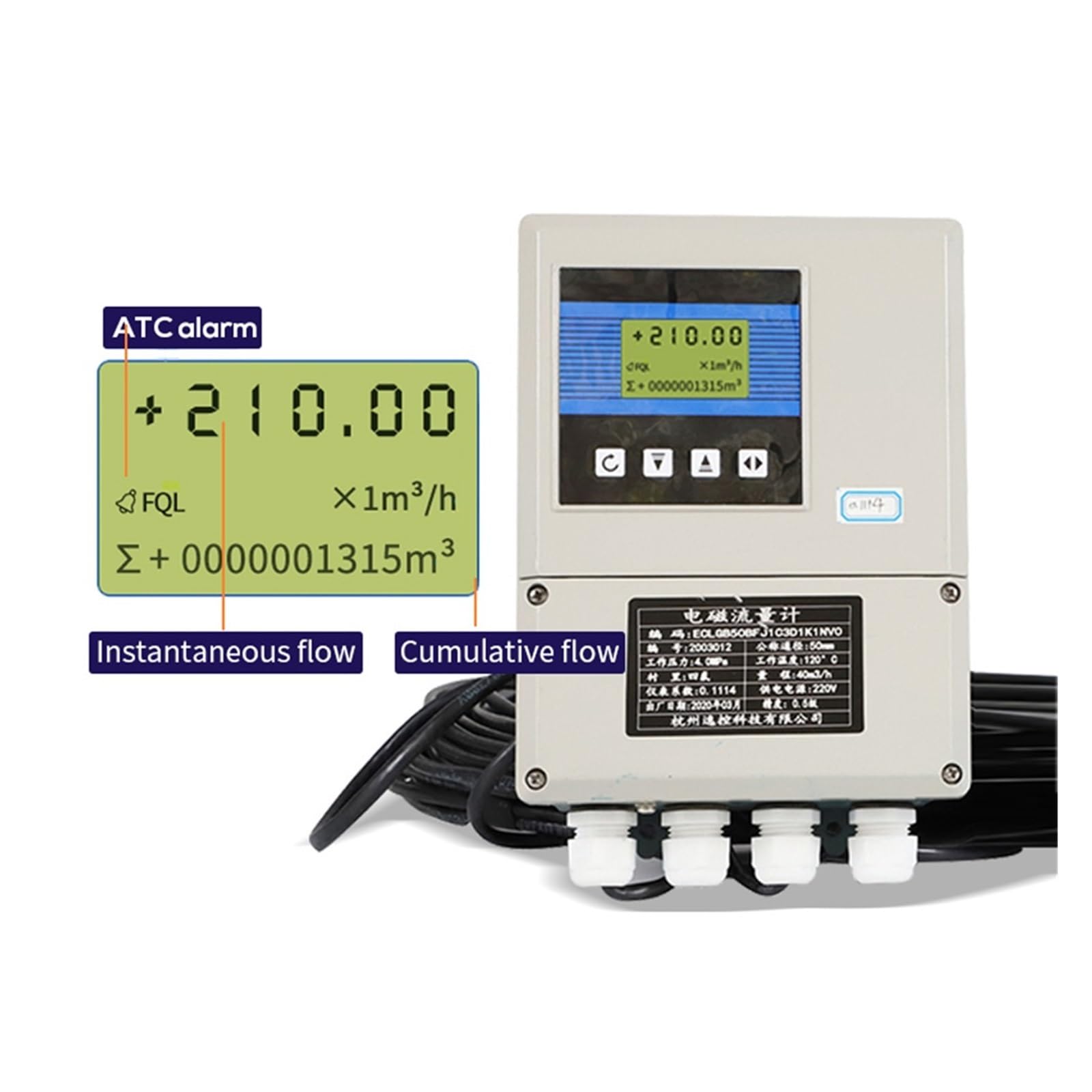 Przepływomierz ultradźwiękowy Przepływomierz elektromagnetyczny 4-20mA RS485 Zdalny wyświetlacz Przepływomierze z wykładziną PTFE do mleka wodnego Bardziej precyzyjny i stabilniejszy(DN15)