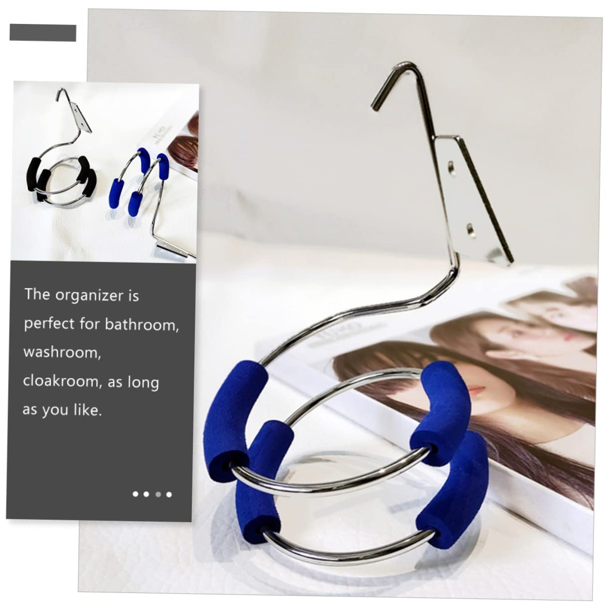 VALICLUD 4 Sätze Haartrocknerhalter Lockenwickler Föhnhalter Aus Metall Wandregal Für Haartrockner Hängeregal Halter Für Haartrockner Fönständer Rostfreier Stahl 2 Stück * 4