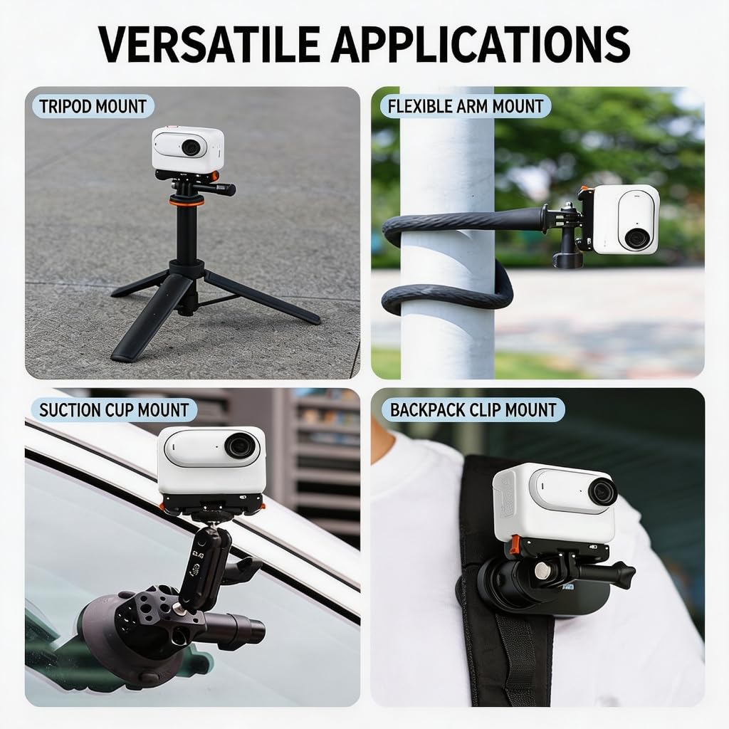 Base de montaje magnética para cámara de acción con fijación rápida para adaptador 360 GO3/GO3S