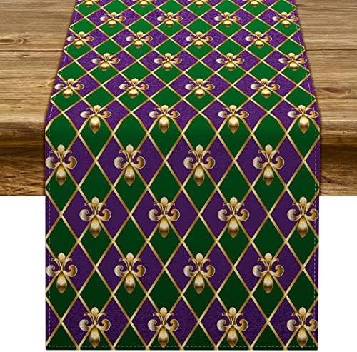 Fleur de lis Carnival Quilted Table Runner GFTOHD3560