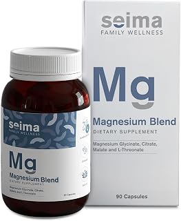 4-in-1 Magnesium Complex – 1200 mg with Glycinate, Citrate, L-Threonate and Malate – Sleep, Stress Relief, Muscle Recovery, Energy and Well-Being for Women and Men, 90 Capsules