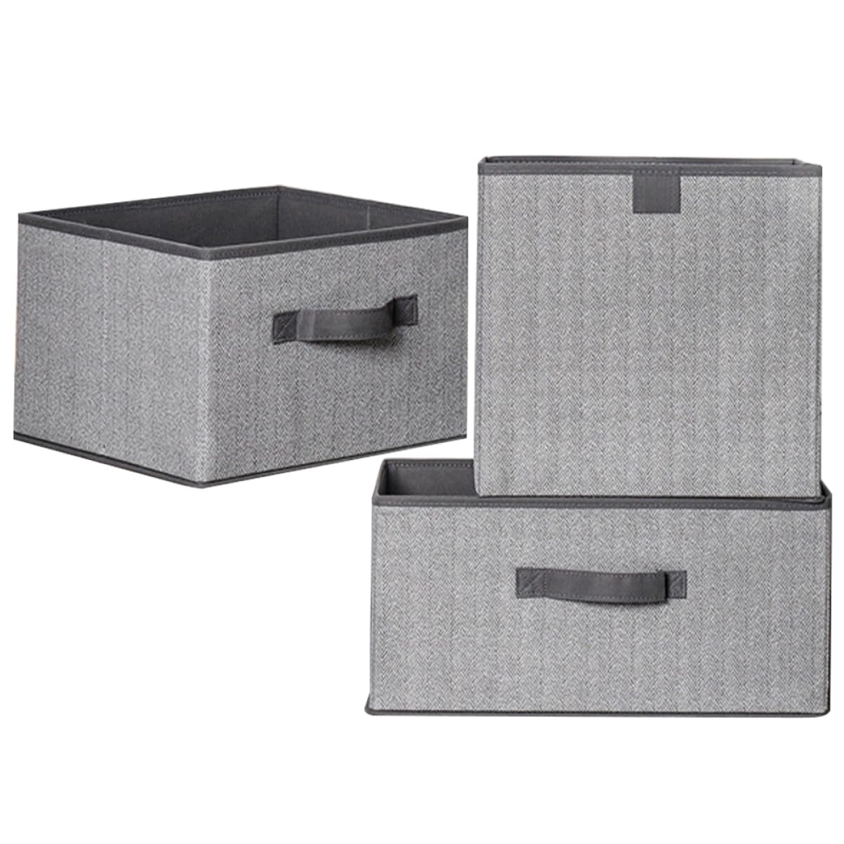 PRETYZOOM 3 Stück Aufbewahrungsboxen Stoff Aufbewahrungsbehälter mit Griffen 16l 23l 29l für Kleidung Schlafzimmer Kleiderschrank Organizer