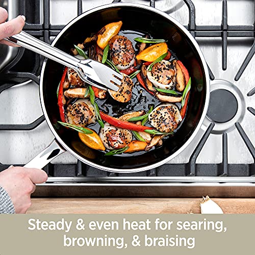 All-Clad FusionTec Ceramic Universal Pan 4.5 Quart Induction Oven Broiler Safe 500F Pots and Pans, Cookware Rose Quartz by All-Clad - Image 2
