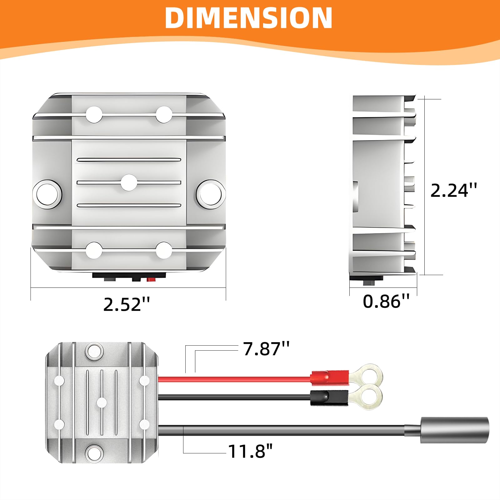 Starlink - Mini adaptador de 12 V, 12 V/24 V a 48 V, entrada de batería, convertidor de impulso, salida de 1,5 A, 72 W, puerto hembra CC impermeable de 18 AWG (25 cm) compatible con máx. 45 m/150 pies