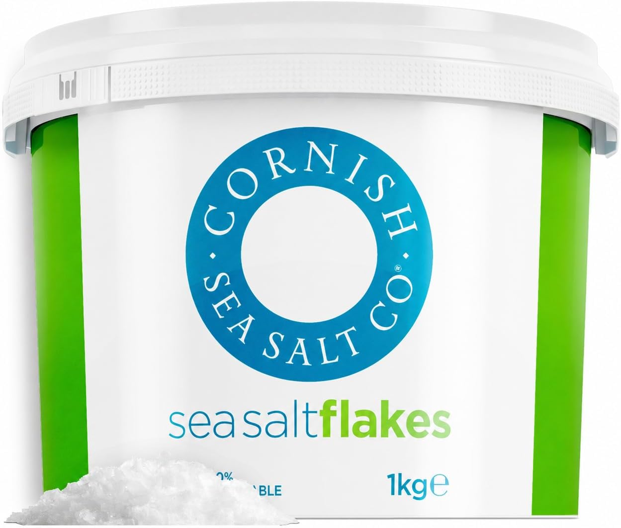 Cornish Sea Salt Celtic Sea Salt Flakes 1Kg - 100% Natural Unrefined Mineral Rich Pyramid Sea Salt Flakes, Hand Harvested Celtic Origin, Flaky Finishing Salt for Cooking, Seasoning, Baking