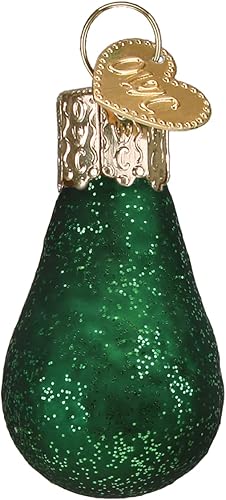 Miniatura 3 de Old World Christmas Mini adorno de cristal soplado de aguacate para árbol de Navidad, decoración navideña artesanal, colección de aperitivos