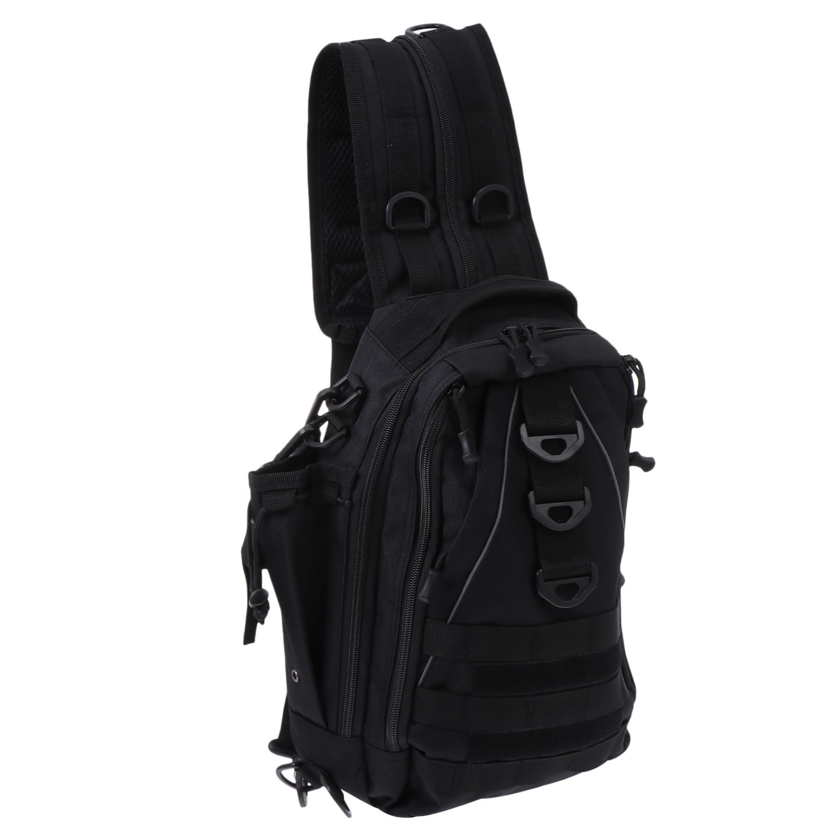 Milisten Rucksack mit Großem Fassungsvermögen und Vielen Taschen aus Polyester für Outdoor Sport und Wandern in Schwarz