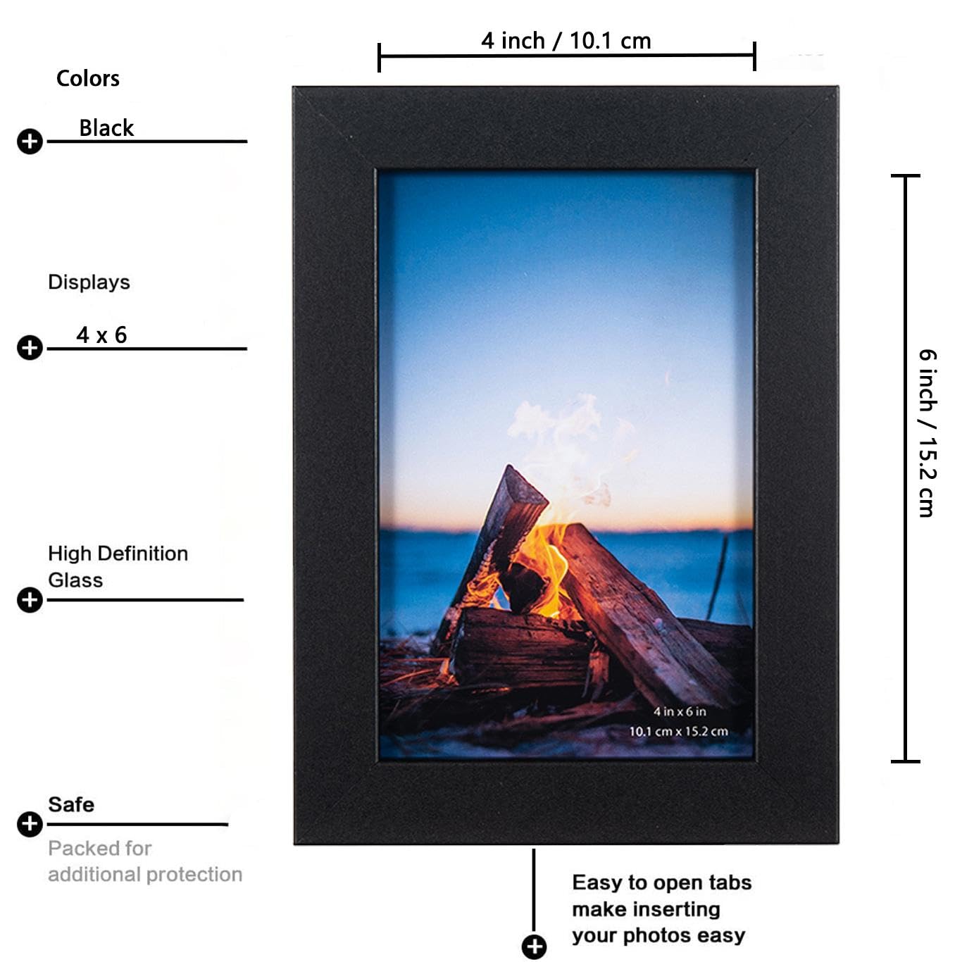 Cornice Portafoto In Legno Nero Con 5 Aperture Per Foto 10x15 - Multiframe Da Tavolo O Parete - UMICAL - 5