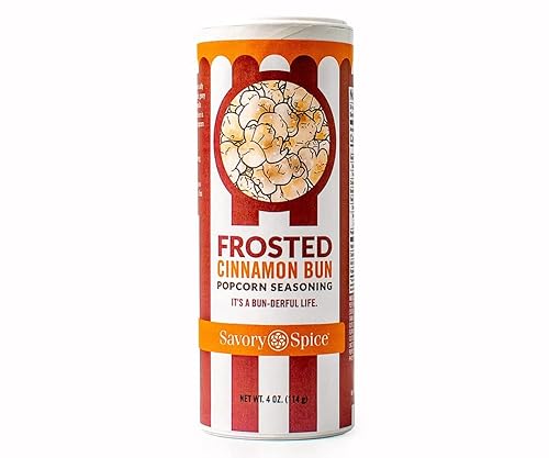 Savory Spice - Condimento de palomitas de maíz de canela esmerilado, sabor gourmet y dulce de palomitas de maíz (agitador de 4 onzas)