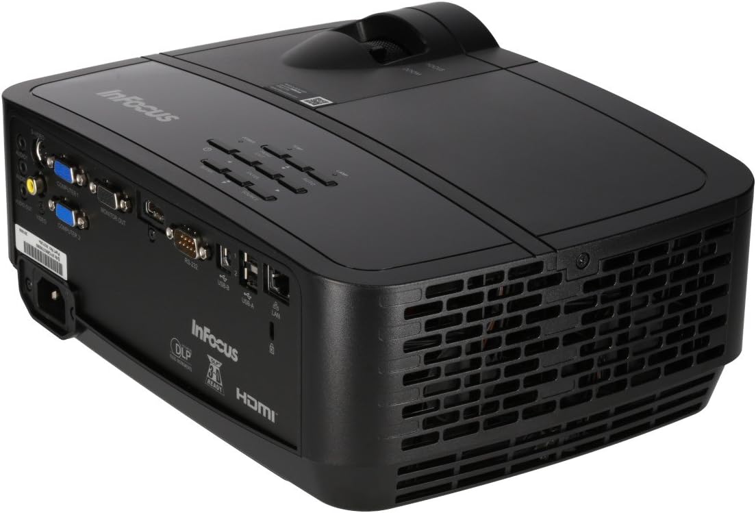 Арткы view of the InFocus IN126x projector showing all input and output ports.