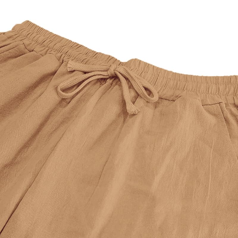 Men's Lightweight Loose Fit Comfy Pants Casual Summer Vacation Solid Color Trousers Parrot Printed Trendy Outfits Classic Drawstring Wide Straight Leg Streetwear Khaki M4