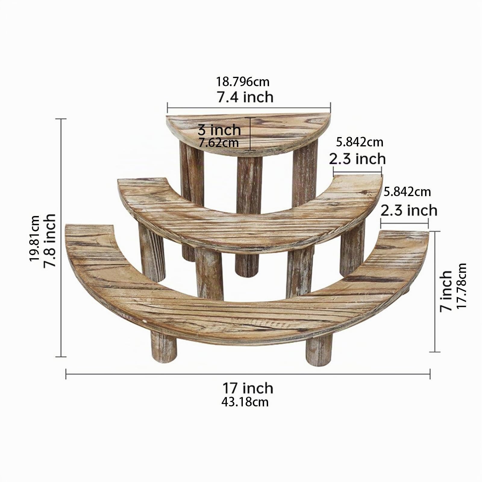 Milageto Présentoir à Cupcakes à 3 Niveaux, Plateau de Service, Support à pâtisserie Vintage, Support à gâteaux en Bois, présentoir à apéritifs pour fête, Brun